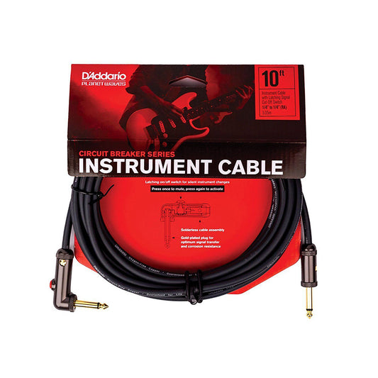 Planet Waves 20 Foot Circuit Breaker Latching Instrument Cable Right Angle