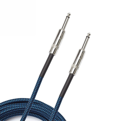 D'Addario PW-BG-15BU 15ft Braided Instrument Cable Blue Nylon Jacket 1/4" TS Male — view 2