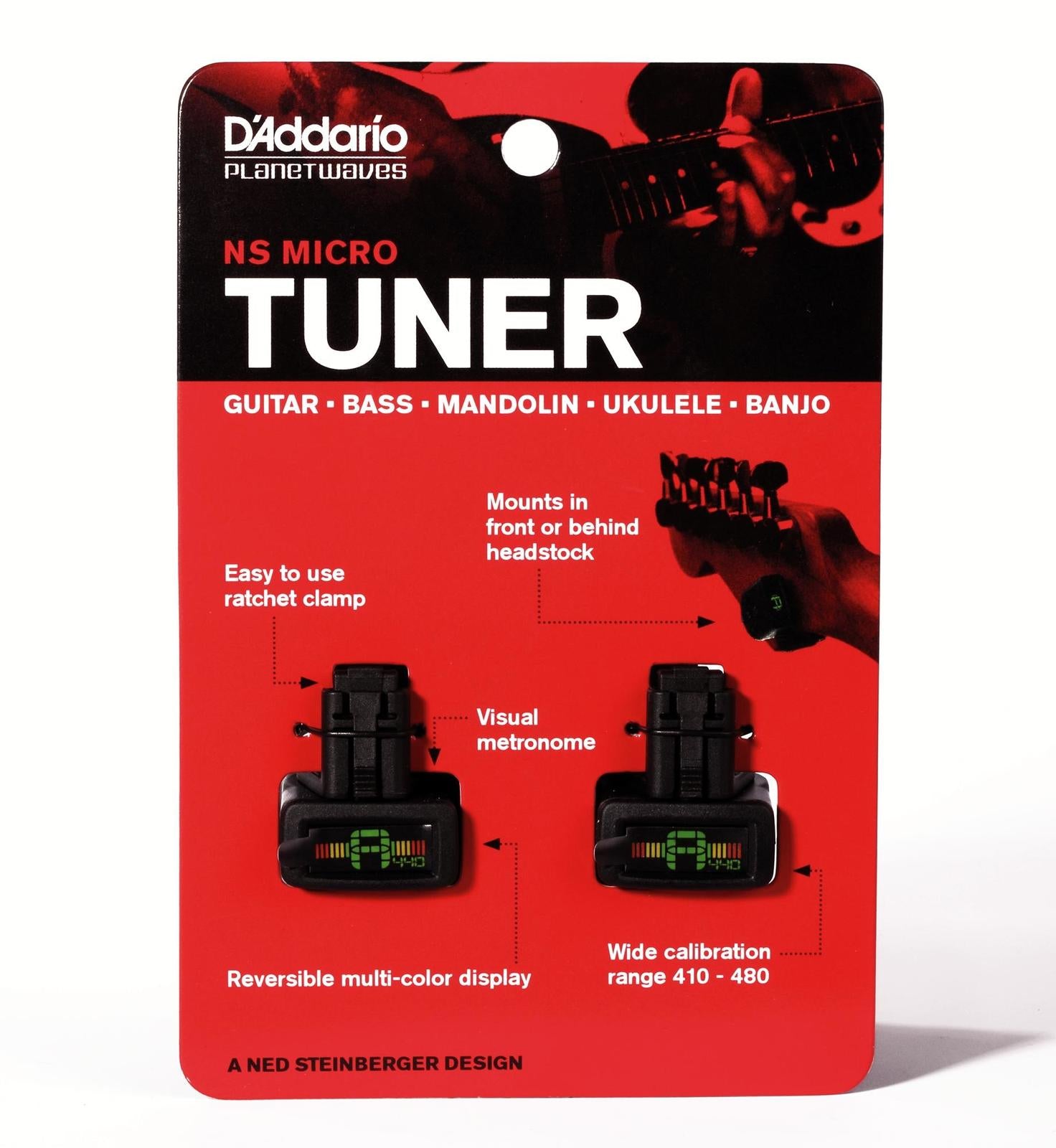 D'Addario NS Micro Clip-On Tuner, 2 pack