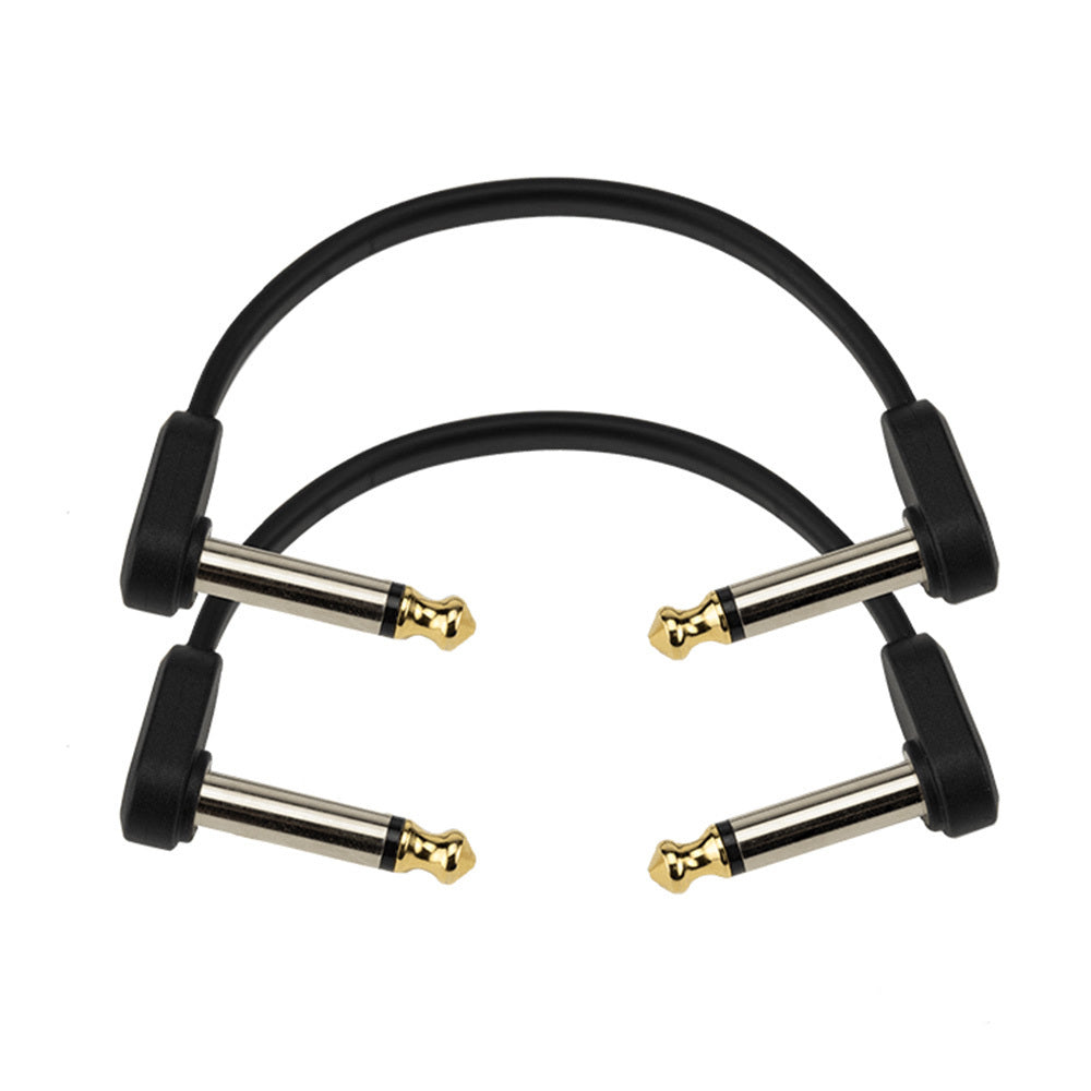 D'Addario 4-Inch Flat Right-Angle Patch Cable 2-pack
