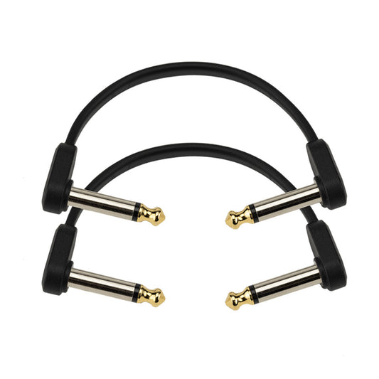 D'Addario 4-Inch Flat Right-Angle Patch Cable 2-pack