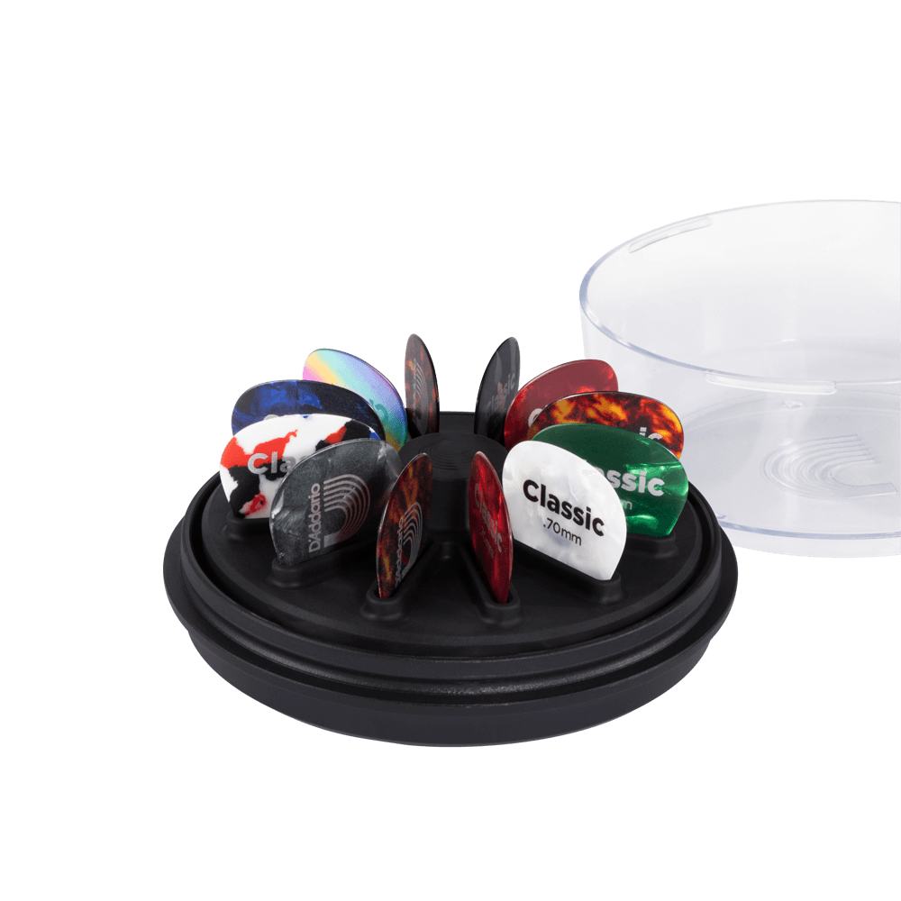 D’Addario Pick Holder 360 for 12 Picks with Rotating Platform and Clear Lid — view 2