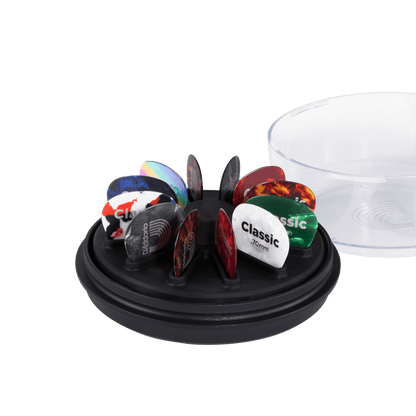 D’Addario Pick Holder 360 for 12 Picks with Rotating Platform and Clear Lid — view 2