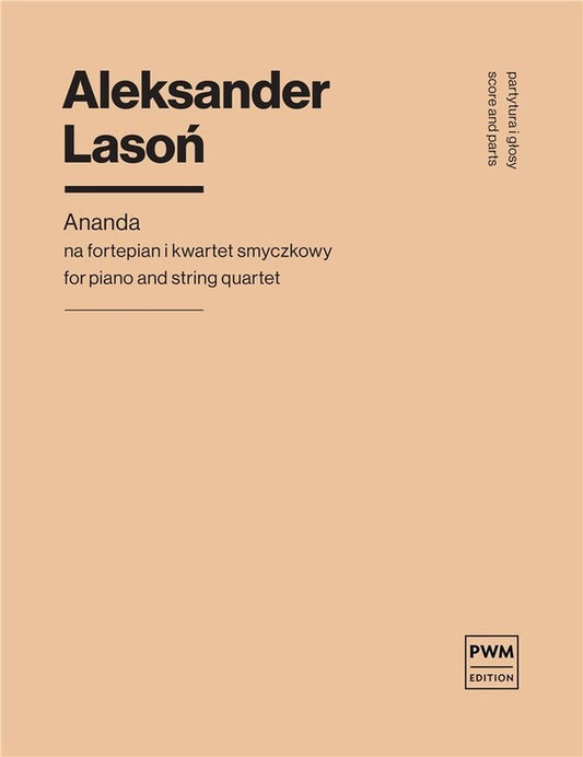 Lason - Ananda For Piano/String Quartet Sc/Pts Score/Parts (Piano|Viola|Cello|2 Violins)