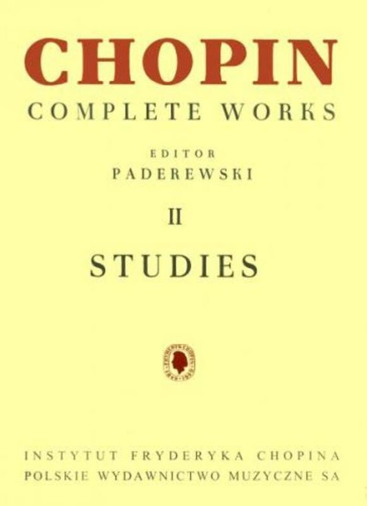 Chopin Etudes Op. 10, 25 & 3 Nouvelles Etudes, Edited by Paderewski, Piano Solo, 160 Pages, PWM Edition, Chopin Complete Works Series