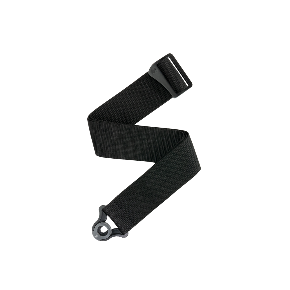 D'Addario Auto Lock Polypro Guitar Strap - Black, 2" Width, Expandable 29" to 53", Spring-Loaded Locking System, Ned Steinberger Design