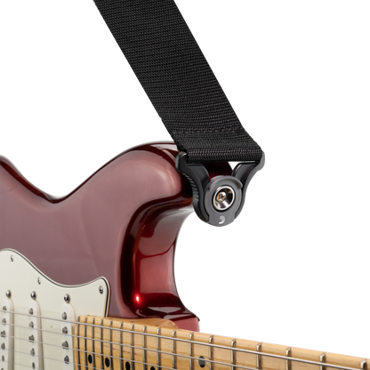 D'Addario Auto Lock Polypro Guitar Strap - Black, 2" Width, Expandable 29" to 53", Spring-Loaded Locking System, Ned Steinberger Design — view 2