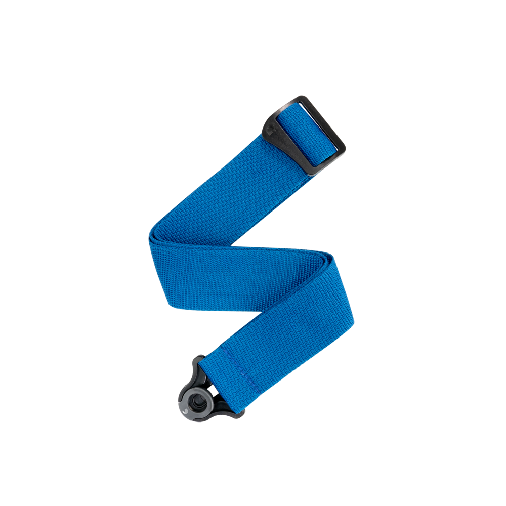 D'Addario Auto Lock Polypro Guitar Strap - Blue, 2" Width, Expandable 29" to 53", Spring-Loaded Locking System