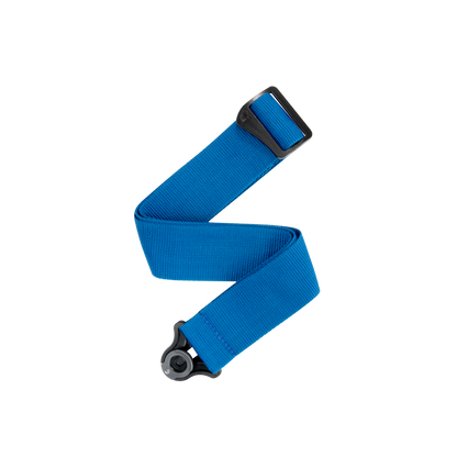 D'Addario Auto Lock Polypro Guitar Strap - Blue, 2" Width, Expandable 29" to 53", Spring-Loaded Locking System