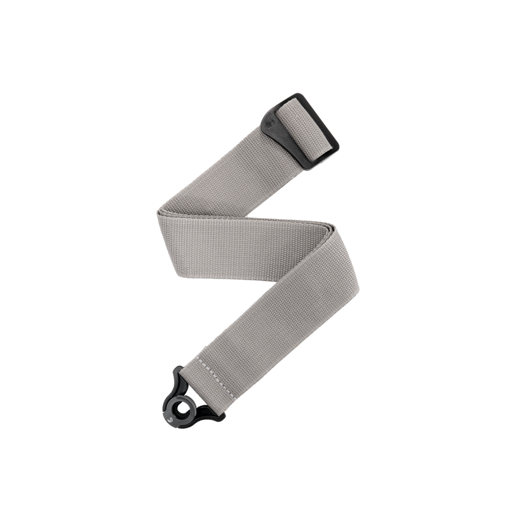 D'Addario Auto Lock Polypro Guitar Strap - Silver, 2" Width, 29"-53" Adjustable Length, Spring-Loaded Locking System