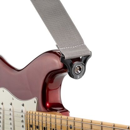D'Addario Auto Lock Polypro Guitar Strap - Silver, 2" Width, 29"-53" Adjustable Length, Spring-Loaded Locking System — view 2