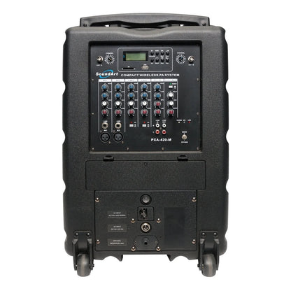 Soundart PXA-420 200W Portable PA System with Wireless Microphone, Rechargeable Battery, MP3 Playback, Trolley Handle, and Wheels — view 2