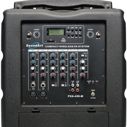 Soundart PXA-420 200W Portable PA System with Wireless Microphone, Rechargeable Battery, MP3 Playback, Trolley Handle, and Wheels — view 5