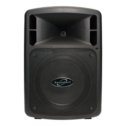 Soundart PXA-420 200W Portable PA System with Wireless Microphone, Rechargeable Battery, MP3 Playback, Trolley Handle, and Wheels