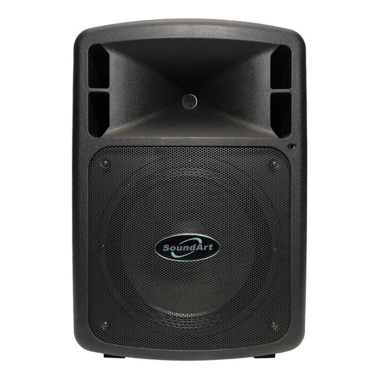 Soundart PXA-420 200W Portable PA System with Wireless Microphone, Rechargeable Battery, MP3 Playback, Trolley Handle, and Wheels