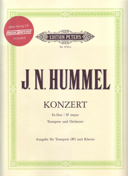 Hummel - Concerto in E Flat Major for Trumpet/Piano Book/CD