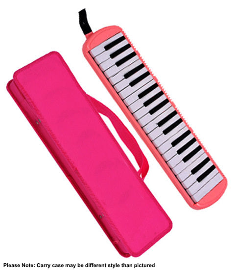 QM Musical 37-Key Pink Melodica with Bag, Blowing Tube & Mouthpiece