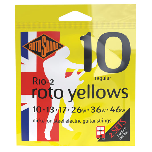 Rotosound Roto Yellows Electric Guitar Strings Twin Pack [R102]