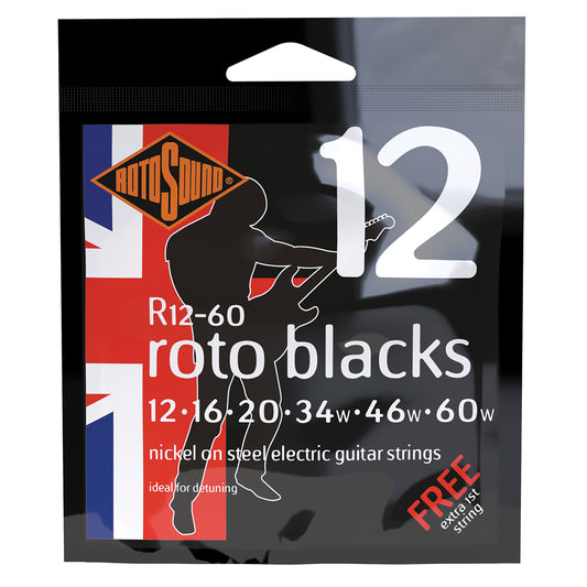 Rotosound Roto Blacks Electric Guitar Strings 12-60 [R1260]