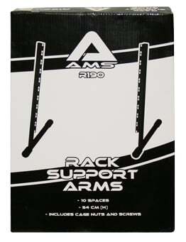 AMS R190 Rack Support Arms L Shaped Rubber Feet Black