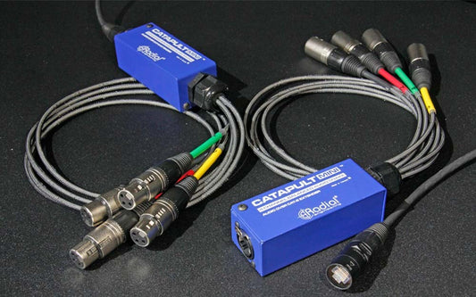 4ch receiver, balanced outs, mic-level transformers, uses shielded cat-5