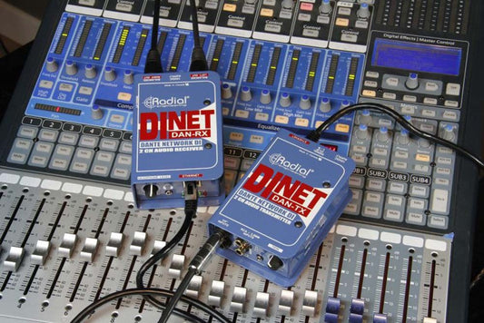 Dante network transmitter, stereo DI inputs and digital out