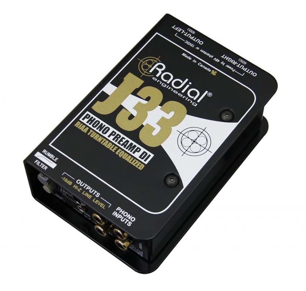 Radial J33 -  Active combination stereo RIAA turntable pre-amp and direct box. Inc PSU — view 2