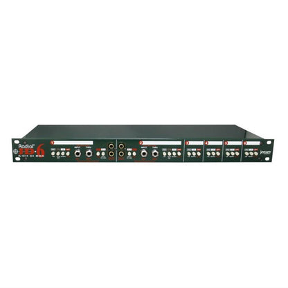 Radial JD6 - Passive 6 channel DI Jensen transformers 19" rack-mount - 1 RU