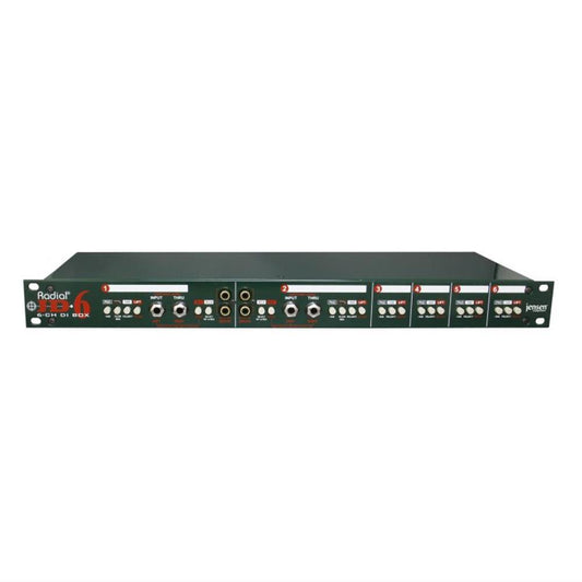 Radial JD6 - Passive 6 channel DI Jensen transformers 19" rack-mount - 1 RU