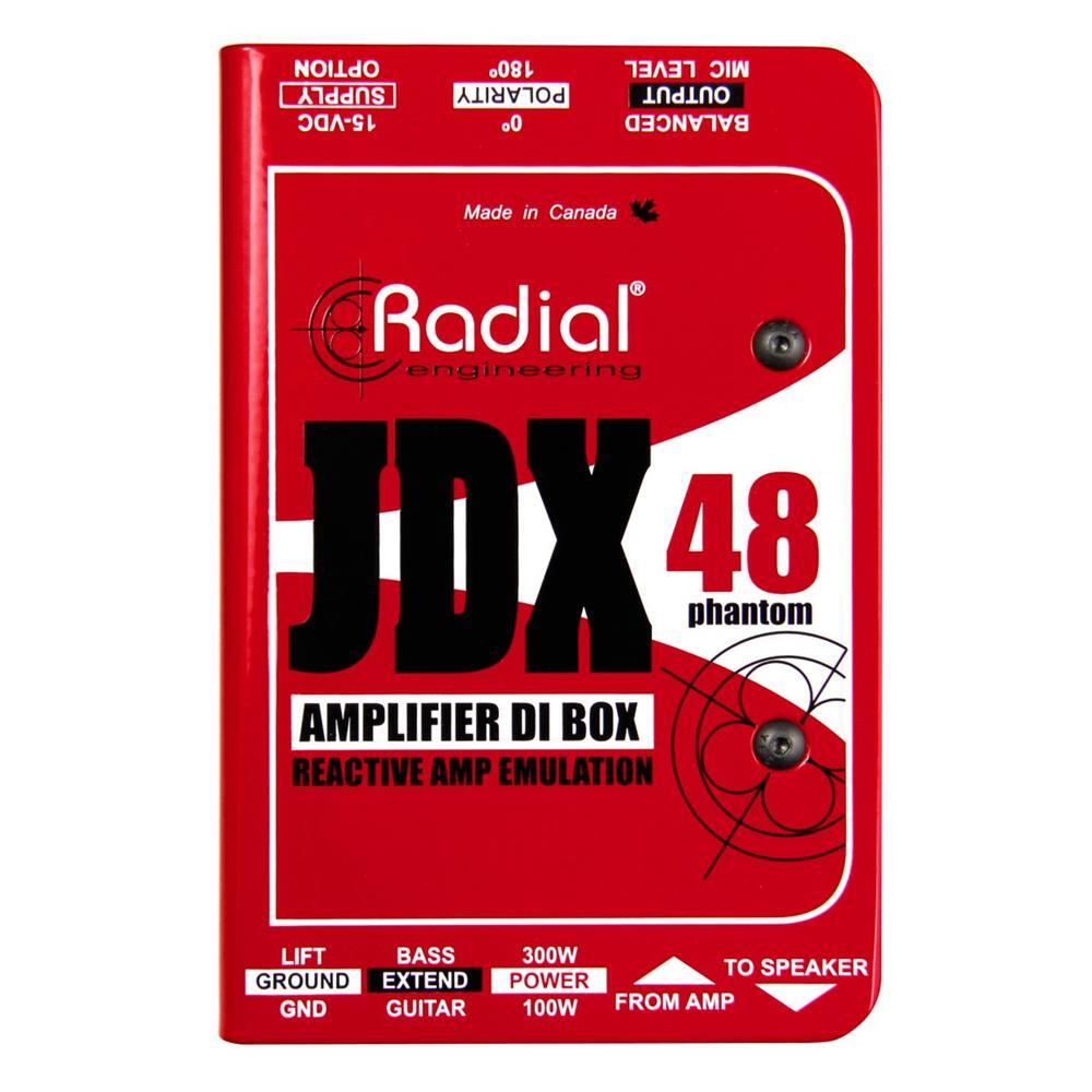 Radial JDX 48 - Class-A Reactive DI Box for Guitar Amp - +48V Phantom Powered / 15VDC