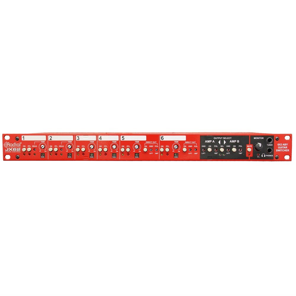 Radial JX62 - Active class-A guitar distro system 2-in 7-out & re-amping. PSU included