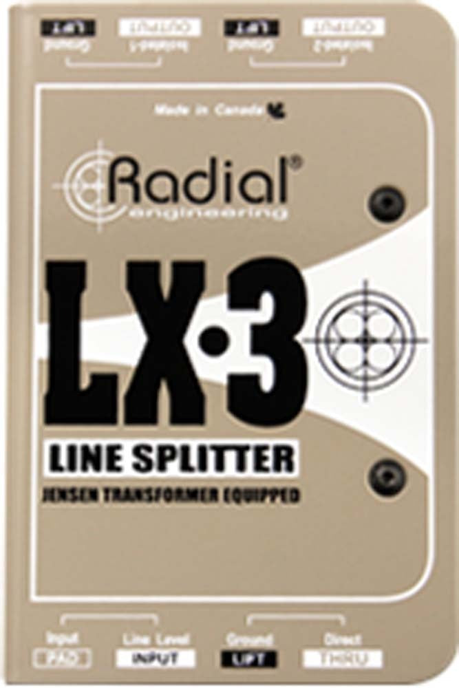 Radial LX-3 - Line Level splitter passive with 1-input up to 3 outs (2 Jensen isolated outputs) — view 2