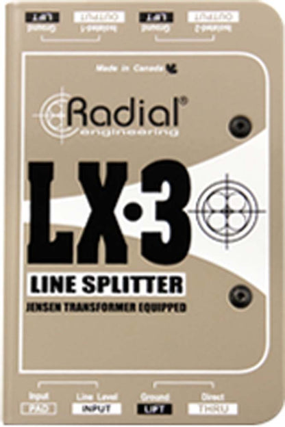 Radial LX-3 - Line Level splitter passive with 1-input up to 3 outs (2 Jensen isolated outputs) — view 2