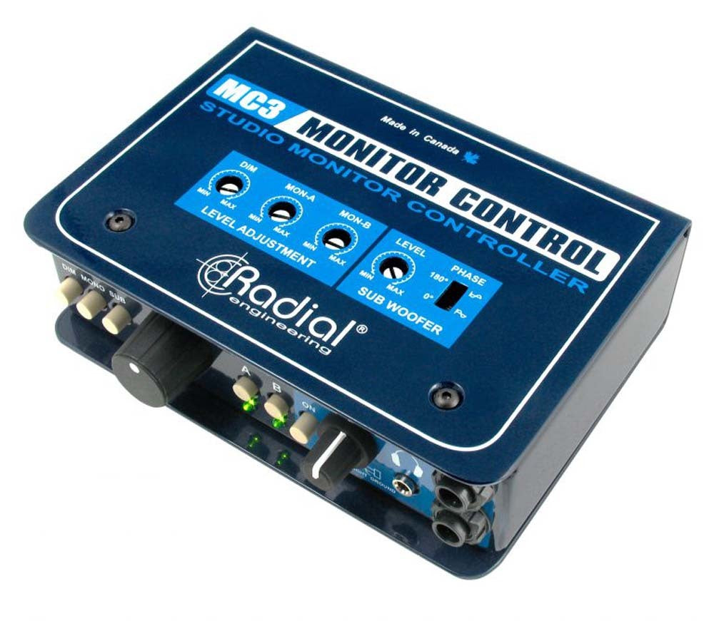 Passive monitor controller, dual output, sub control, w/ headphone amp