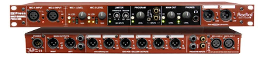 Radial MPREss - Press-box master section 2 mic inputs limiter program in 8 outs — view 2