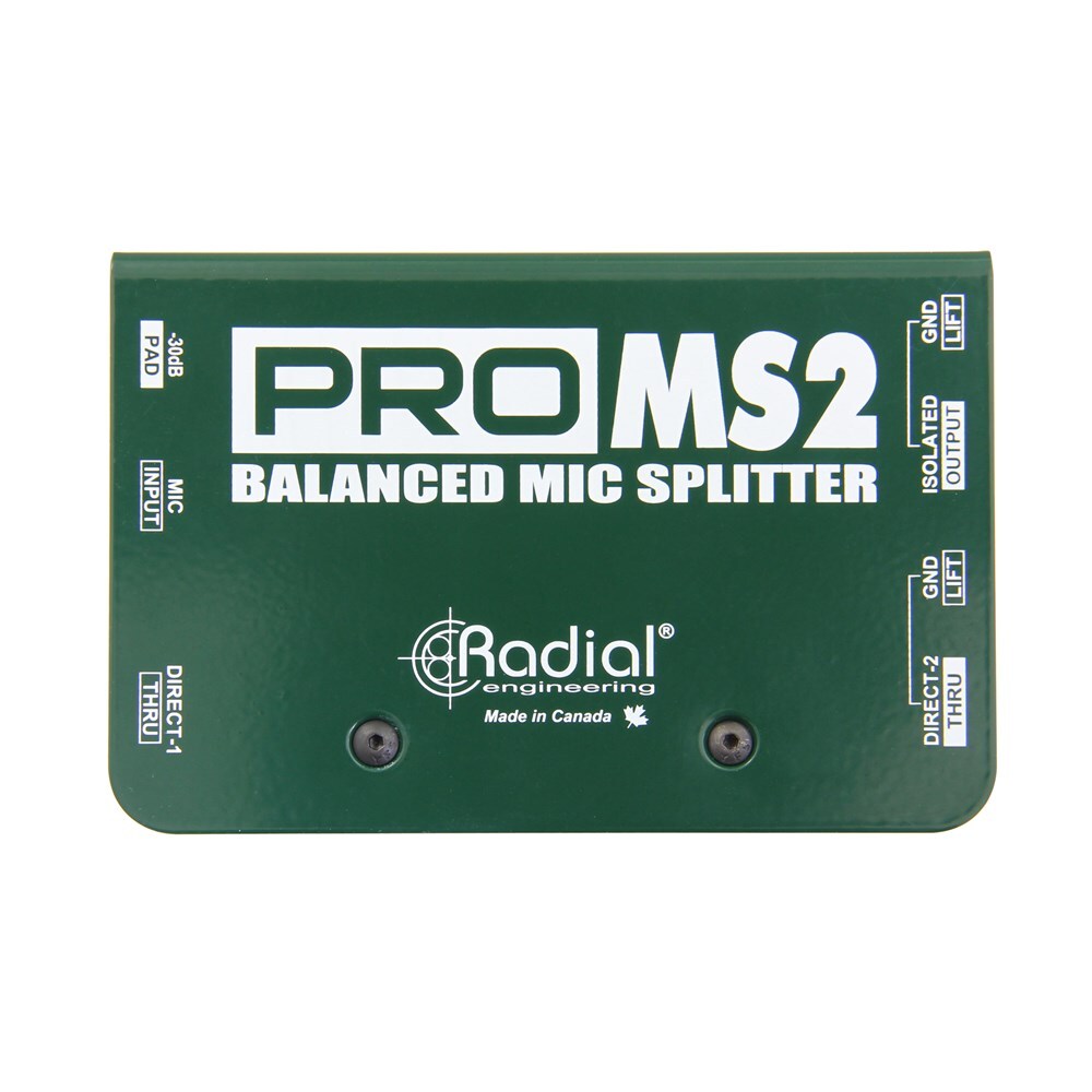 Radial PROMS2 - Mic splitter passive with 1-input 2-direct outs & 1 Eclipse isolated output