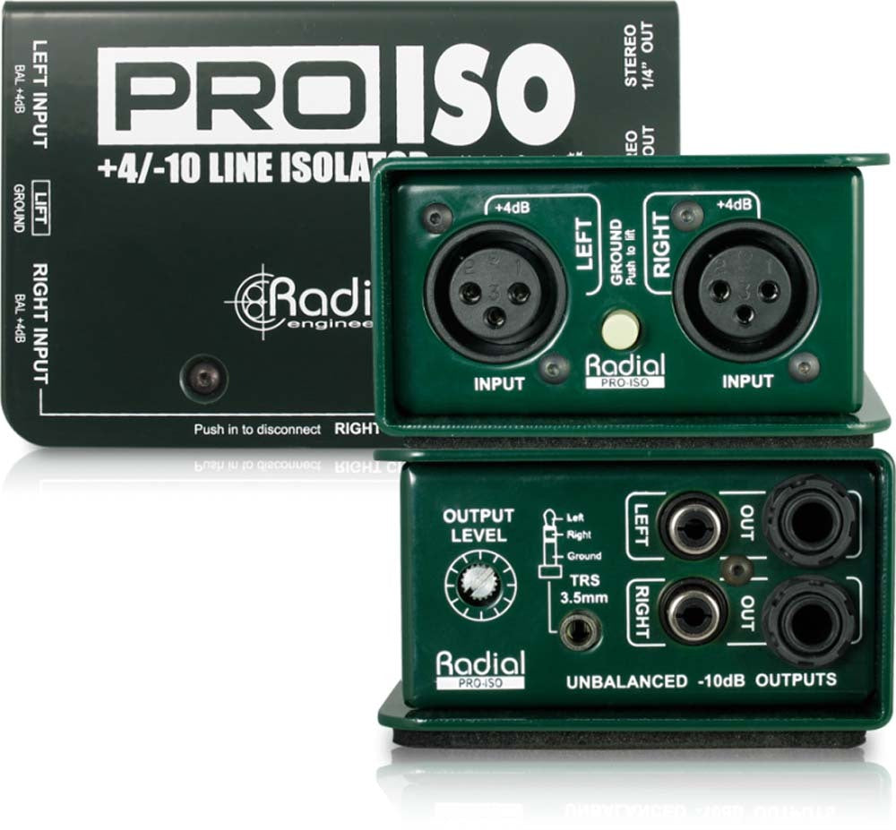 Radial PRO-ISO - Balanced +4dB to -10dB unbalanced passive stereo converter voice range — view 2