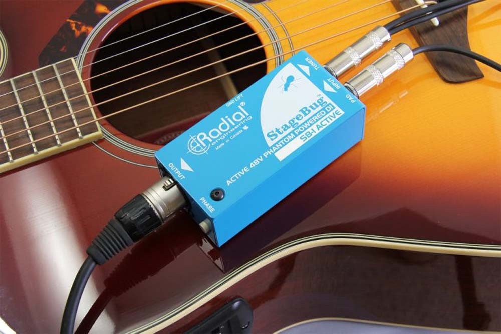 Compact DI for acoustic guitar, pad, 48V phantom powered