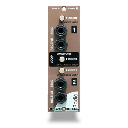 Radial Shuttle-500 Studio patchbay module with balanced & unbalanced effects loops — view 3