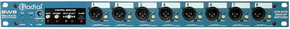 Radial SW8-MK2 - 8-ch backing track switcher with D-Subs & 1/4" inputs and isolated DI outs — view 2