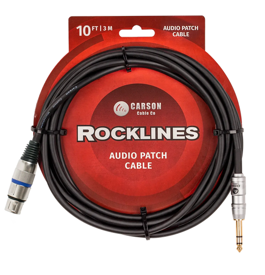 Rocklines 10-Foot XLR(F) to 1/4" (ST) Jack Cable