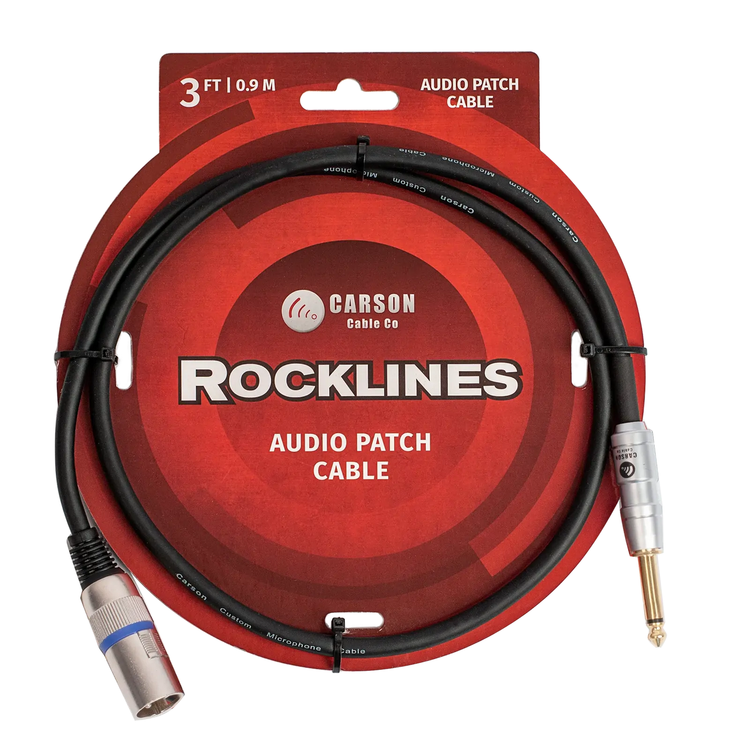 Carson Cable Co Rocklines 3ft Audio Cable 6.3mm Mono Jack to Male XLR