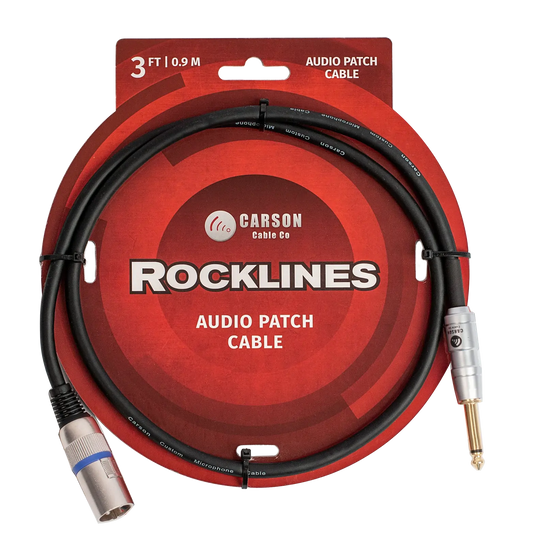 Carson Cable Co Rocklines 3ft Audio Cable 6.3mm Mono Jack to Male XLR