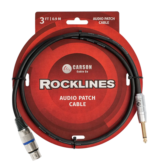 Carson Cable Co Rocklines 3ft 6.3mm Mono M Jack to Female XLR Audio Cable