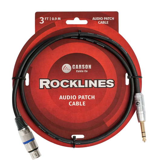 Carson Cable Co Carson Rocklines 3' Audio Cable (6.3mm Stereo to XLR)