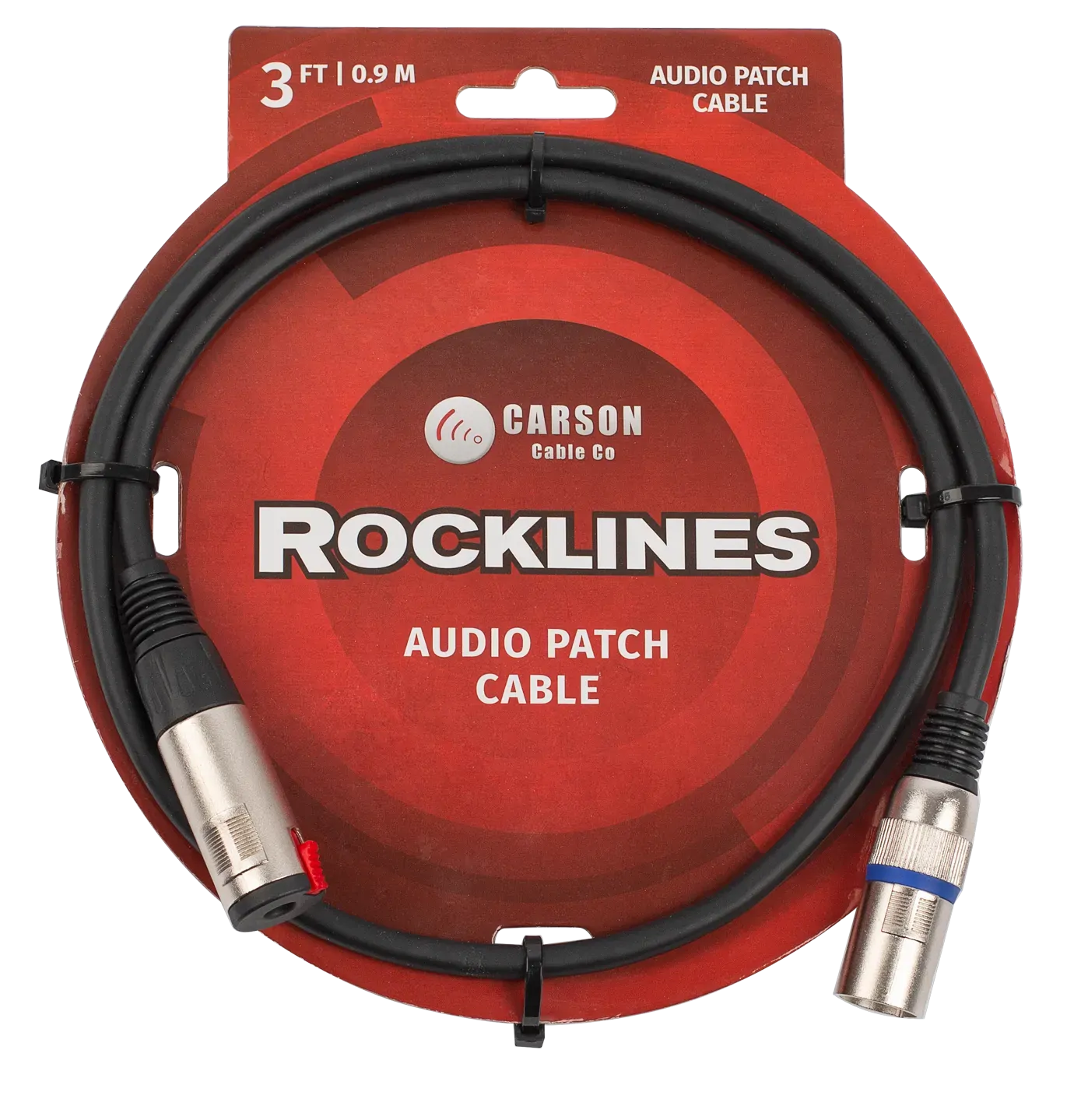 Carson Cable Co Rocklines 3ft Audio Cable 6.3mm Mono Socket to Male XLR