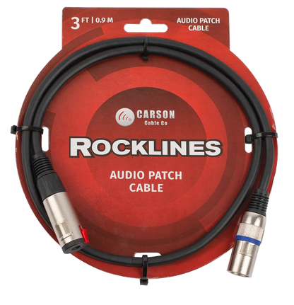 Carson Cable Co Rocklines 3ft Audio Cable 6.3mm Mono Socket to Male XLR