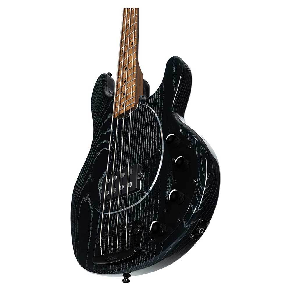 Sterling by Music Man SBMM StingRay RAY34 Sassafras, Black with White Grain Bass — view 2