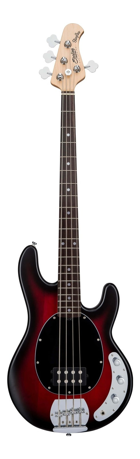 Sterling by Music Man S.U.B. StingRay RAY4, Ruby Red Burst Satin Bass