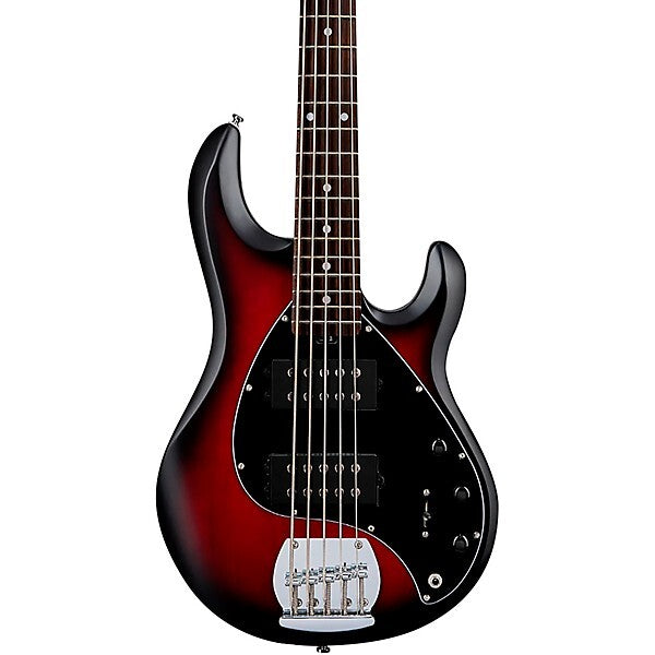 Sterling by Music Man S.U.B. StingRay 5 HH RAY5HH, Ruby Red Burst Satin Bass — view 2